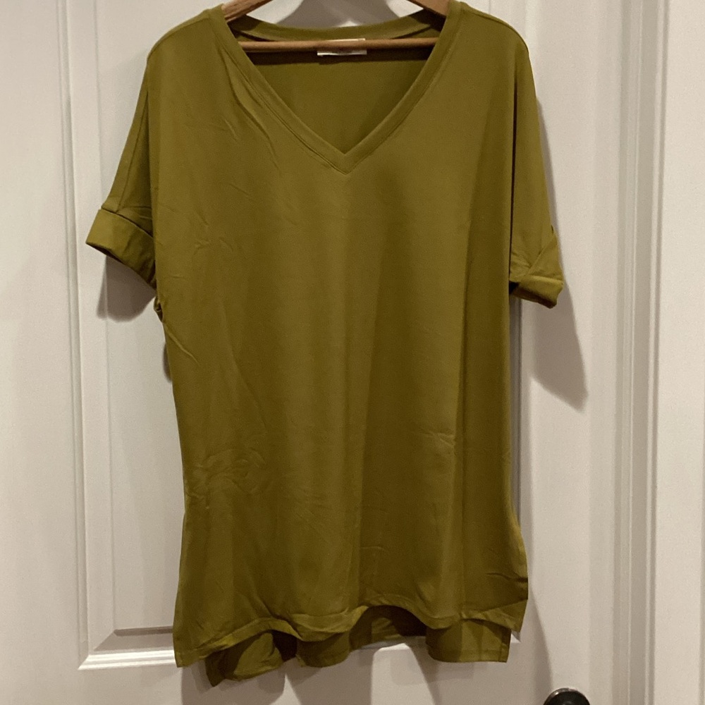 Boutique: Zenana Olive mustard V-Neck Women's Top